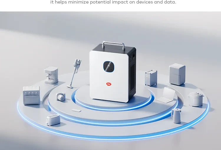 Itel Power Tank shown with common household electronics